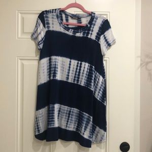 Peyton Jensen tie dye blue swing dress sz Small
